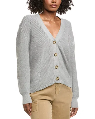 Hannah Rose Shaker Button Cashmere-blend Cardigan In Grey