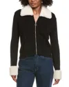 Hannah Rose Shaker Cashmere-blend Jacket In Black