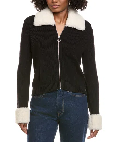 Hannah Rose Shaker Cashmere-blend Jacket In Black