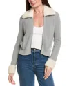 Hannah Rose Shaker Cashmere-blend Jacket In Gray
