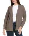 Hannah Rose Shaker Long Wool & Cashmere-blend Cardigan In Gray
