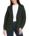 Hannah Rose Shaker Long Wool & Cashmere-blend Cardigan In Green