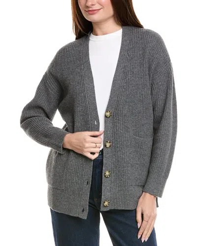 Hannah Rose Shaker Long Wool & Cashmere-blend Cardigan In Grey