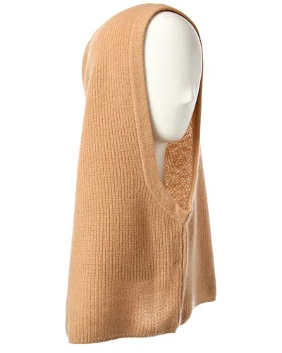 Hannah Rose Shaker Overlap Cashmere Balaclava In Brown