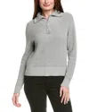 Hannah Rose Shaker Sailor Neck Cashmere-blend Pullover In Gray