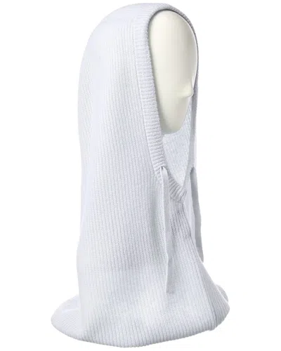 Hannah Rose Shaker Stitch Cashmere Balaclava In Blue