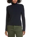 Hannah Rose Shaker Turtleneck Cashmere-blend Sweater In Black