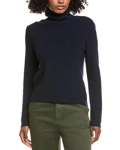 Hannah Rose Shaker Turtleneck Cashmere-blend Sweater In Black