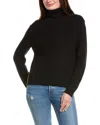 Hannah Rose Shaker Turtleneck Cashmere-blend Sweater In Black