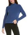 Hannah Rose Shaker Turtleneck Cashmere-blend Sweater In Blue