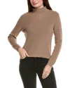 Hannah Rose Picot Stitch Shaker Crewneck Cashmere-blend Sweater In Brown