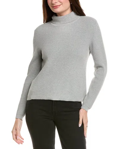 Hannah Rose Shaker Turtleneck Cashmere-blend Sweater In Gray