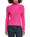 Hannah Rose Shaker Turtleneck Cashmere-blend Sweater In Pink