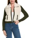 Hannah Rose Sherpa Full Zip Shaker Cashmere-blend Jacket In Multi