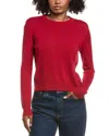 Hannah Rose Shrunken Crewneck Cashmere-blend Sweater In White