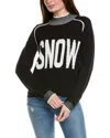 Hannah Rose Snow Reverse Jersey Cashmere-blend Pullover In Black
