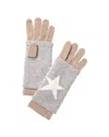 Hannah Rose Star Intarsia Wool & Cashmere-blend 3-in-1 Gloves In Black