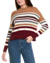 Hannah Rose Stripe Crewneck Wool & Angora-blend Sweater In Multi