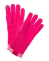 Hannah Rose Stripe Tipping Edge Ribbed Cashmere Gloves In Pink