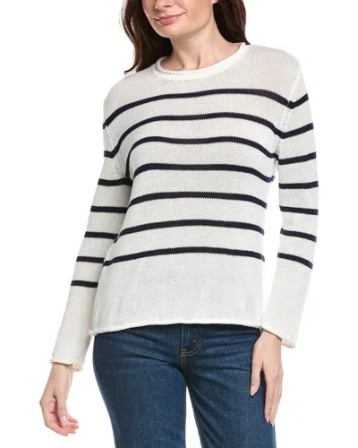 Hannah Rose Striped Cashmere-blend Sweater In Multi