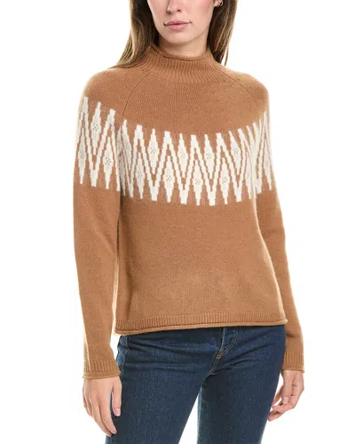 Hannah Rose Sunburst Fairisle Raglan Wool & Cashmere-blend Sweater In Brown