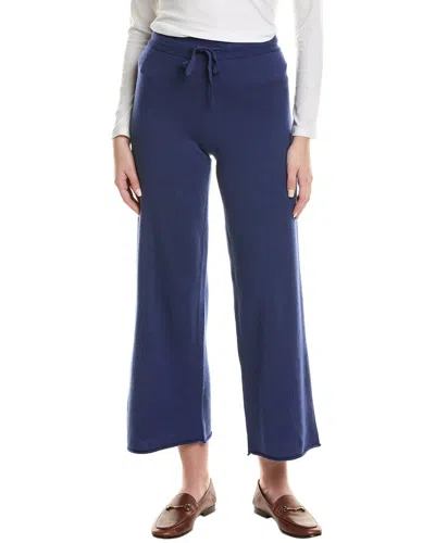 Hannah Rose Terry Stitch Cashmere-blend Pant In Blue