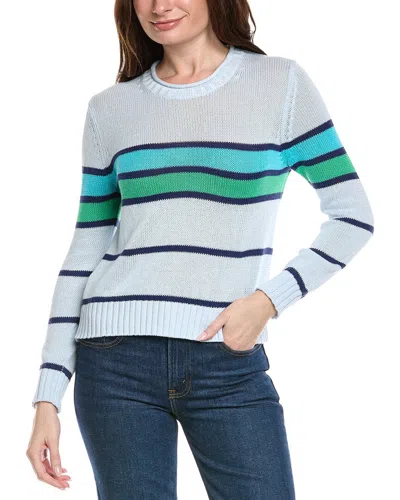 Hannah Rose Tessa Colorful Stripe Cashmere-blend Sweater In Blue