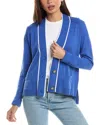 Hannah Rose Tipped High-low Cashmere-blend Sweater In Blue