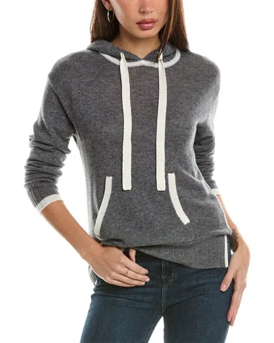 Hannah Rose Tipped Wool & Cashmere-blend Hoodie In Grey