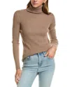Hannah Rose Turtleneck Cashmere-blend Sweater In Brown