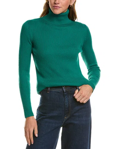 Hannah Rose Turtleneck Cashmere-blend Sweater In Green