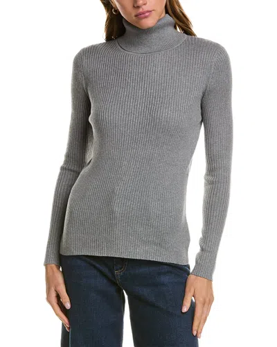 Hannah Rose Turtleneck Cashmere-blend Sweater In Grey