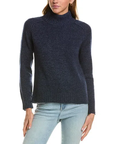 Hannah Rose Turtleneck Wool & Cashmere-blend Sweater In Blue