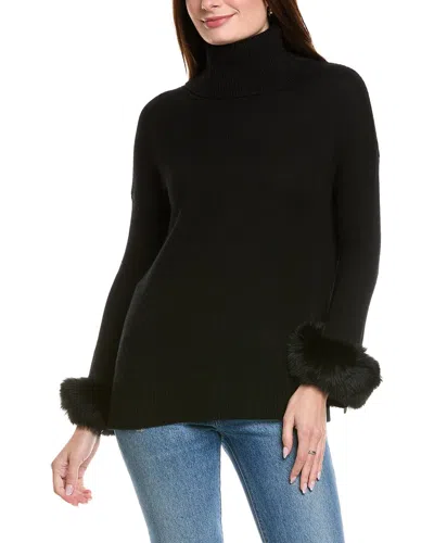 Hannah Rose Turtleneck Wool & Cashmere-blend Sweater In Black