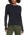 Hannah Rose Vertical Cable Cashmere-blend Pullover In Black