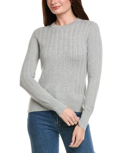 Hannah Rose Vertical Cable Cashmere-blend Pullover In Multi