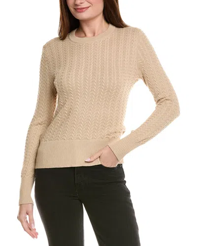Hannah Rose Vertical Cable Cashmere-blend Pullover In Neutral