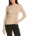 Hannah Rose Vertical Cable Cashmere-blend Pullover In Neutral