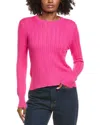 Hannah Rose Vertical Cable Cashmere-blend Pullover In Pink