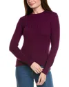 Hannah Rose Vertical Cable Cashmere-blend Pullover In Purple
