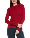 Hannah Rose Vertical Cable Cashmere-blend Pullover In Red