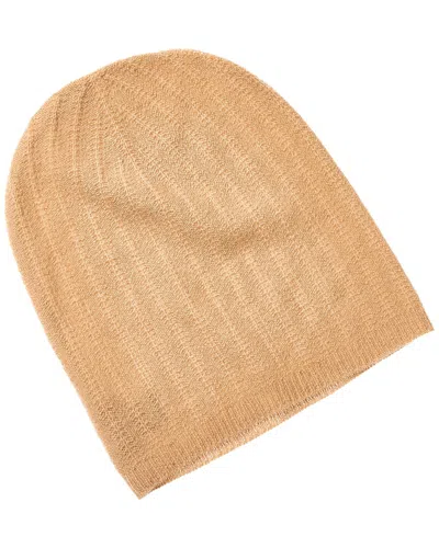 Hannah Rose Vertical Texture Slouchy Cashmere Hat In Brown