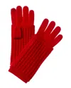 Hannah Rose Waffle Stitch 3-in-1 Cashmere Tech Gloves