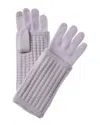 Hannah Rose Waffle Stitch 3-in-1 Cashmere Tech Gloves In Grey