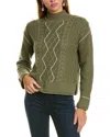 Hannah Rose Whipstitch Cable Wool & Cashmere-blend Pullover In Green