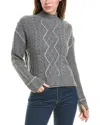 Hannah Rose Whipstitch Cable Wool & Cashmere-blend Pullover In Grey