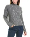 Hannah Rose Whipstitch Cable Wool & Cashmere-blend Pullover In Grey