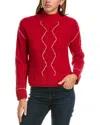 Hannah Rose Whipstitch Cable Wool & Cashmere-blend Pullover In Red