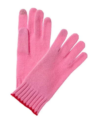 Hannah Rose Whipstitch Edge Cashmere Gloves In Pink