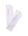 Hannah Rose Wide Cable Cashmere Gloves In White
